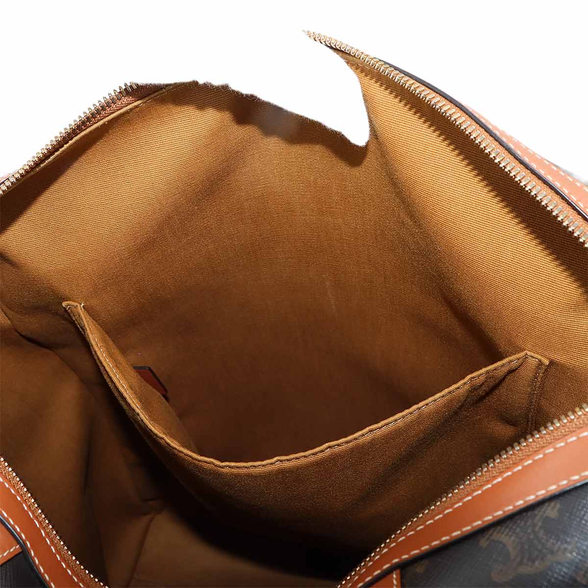 Triomphe 2way Tote Shoulder Bag PVC Leather Black Brown