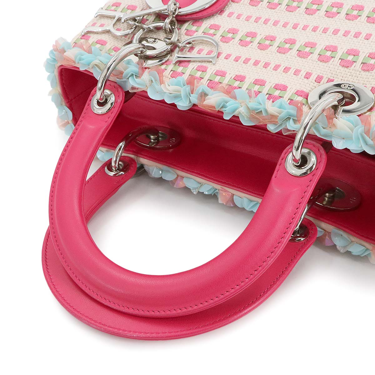 Lady Dior Medium Hand Shoulder Bag Leather Pink