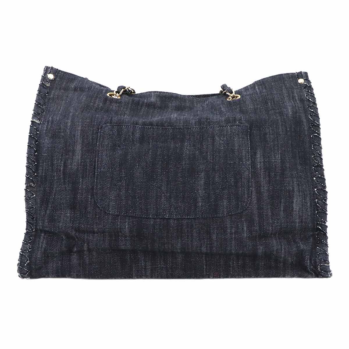 Night flight Chain Tote Bag Denim Navy A3193