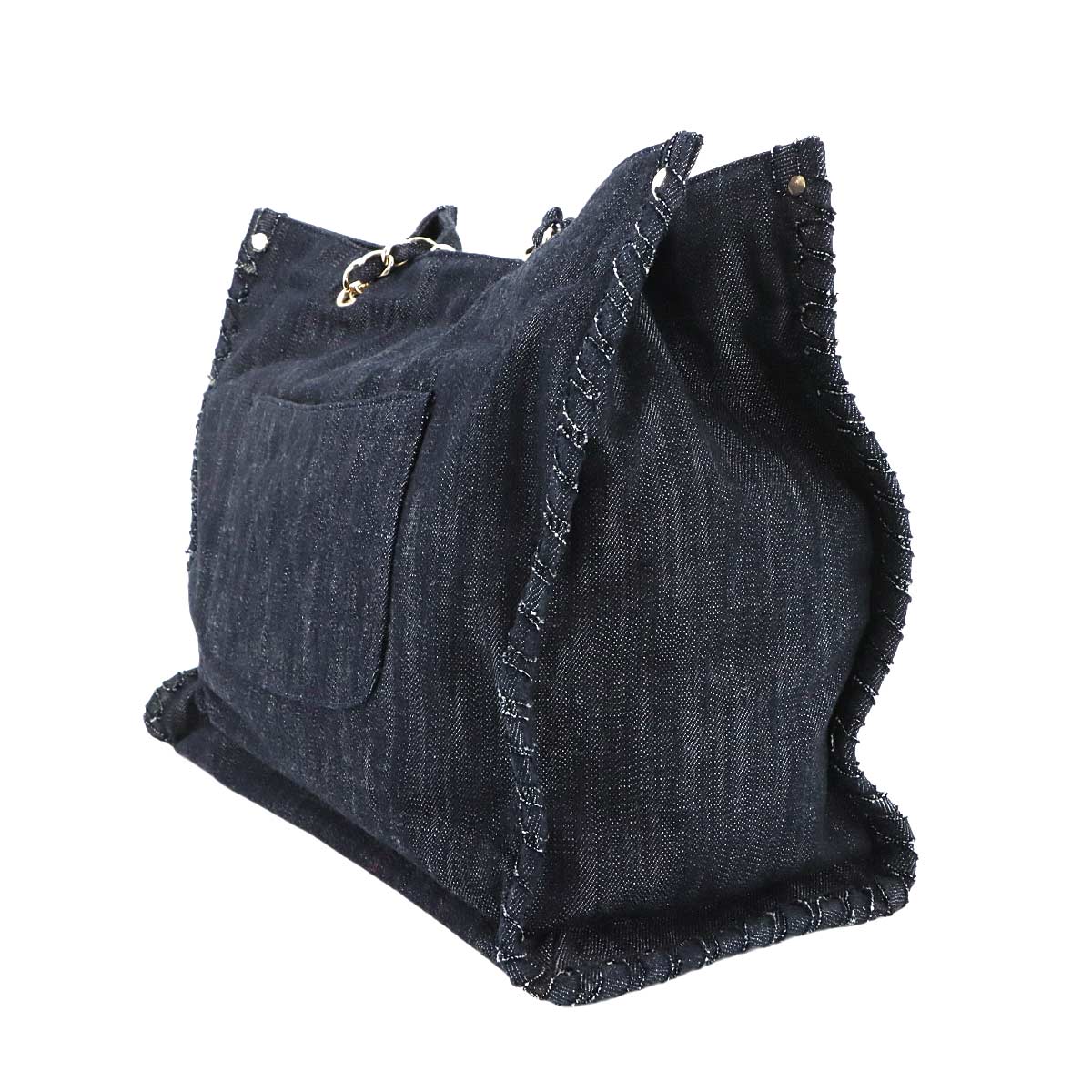 Night flight Chain Tote Bag Denim Navy A3193