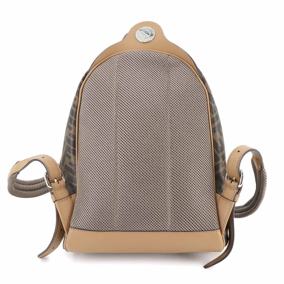 Diagonal Chiodo Small Backpack PVC Leather Brown 7VZ077 Purse