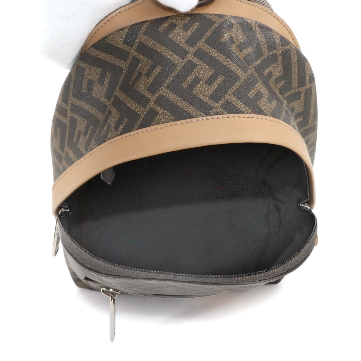 Diagonal Chiodo Small Backpack PVC Leather Brown 7VZ077 Purse