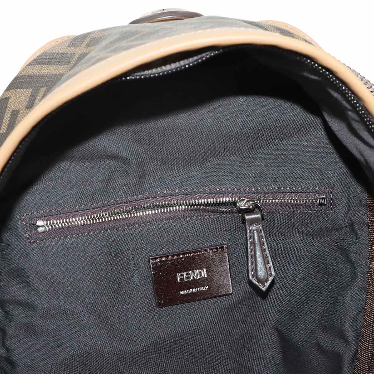 Diagonal Chiodo Small Backpack PVC Leather Brown 7VZ077 Purse