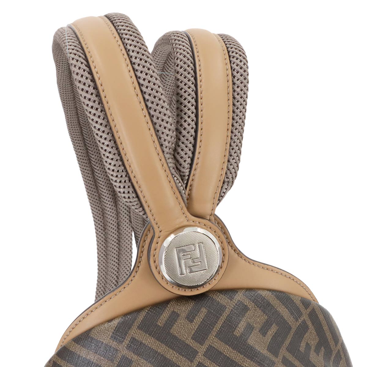 Diagonal Chiodo Small Backpack PVC Leather Brown 7VZ077 Purse