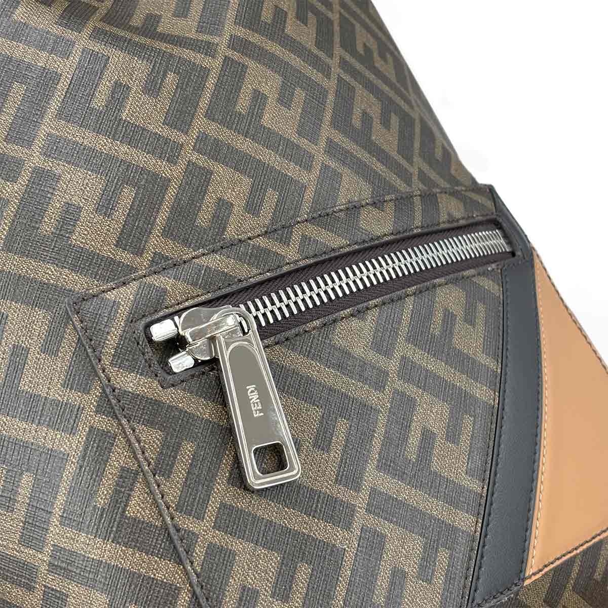 Diagonal Chiodo Small Backpack PVC Leather Brown 7VZ077 Purse