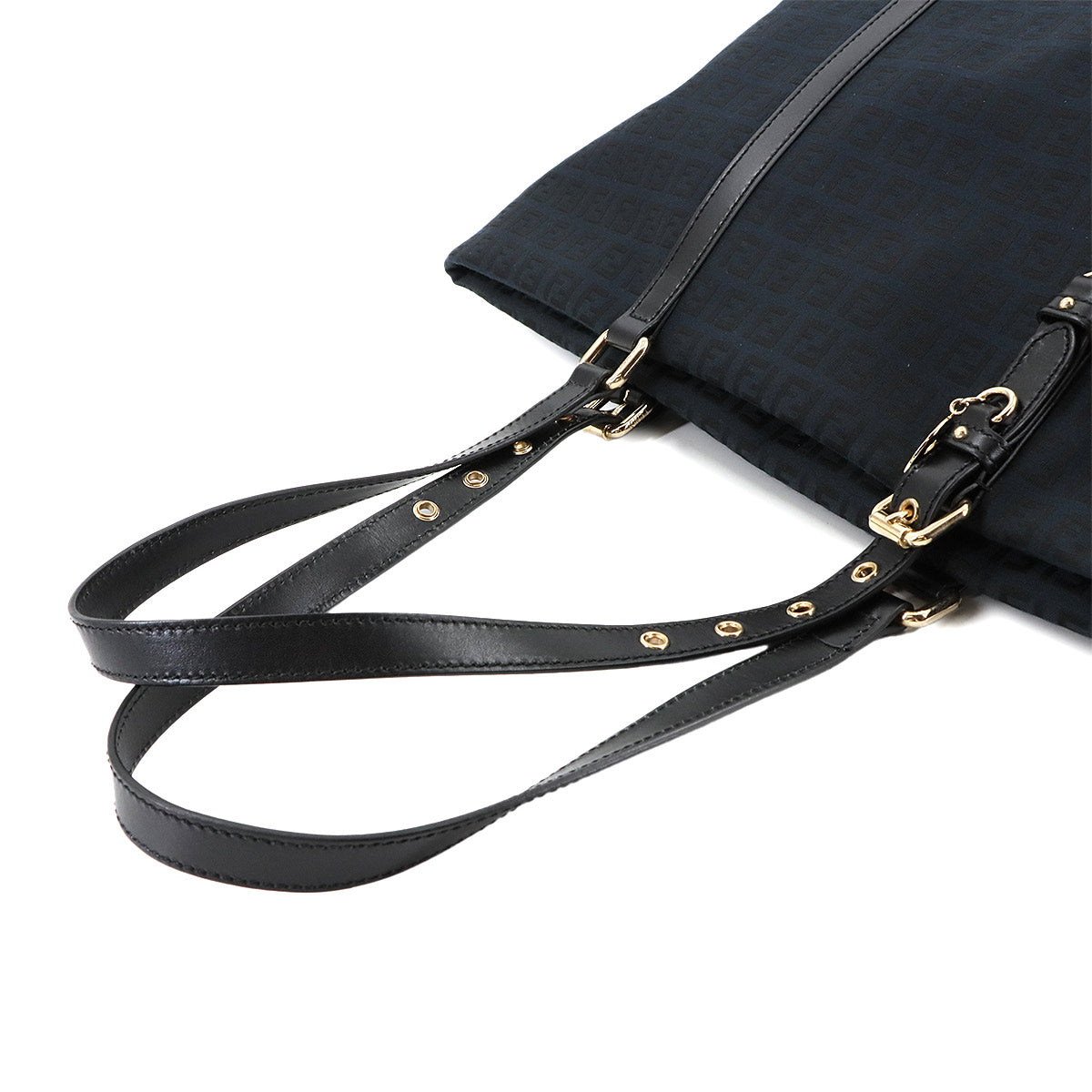 Zucchino Tote Bag Canvas Leather Black 8BH215 Purse