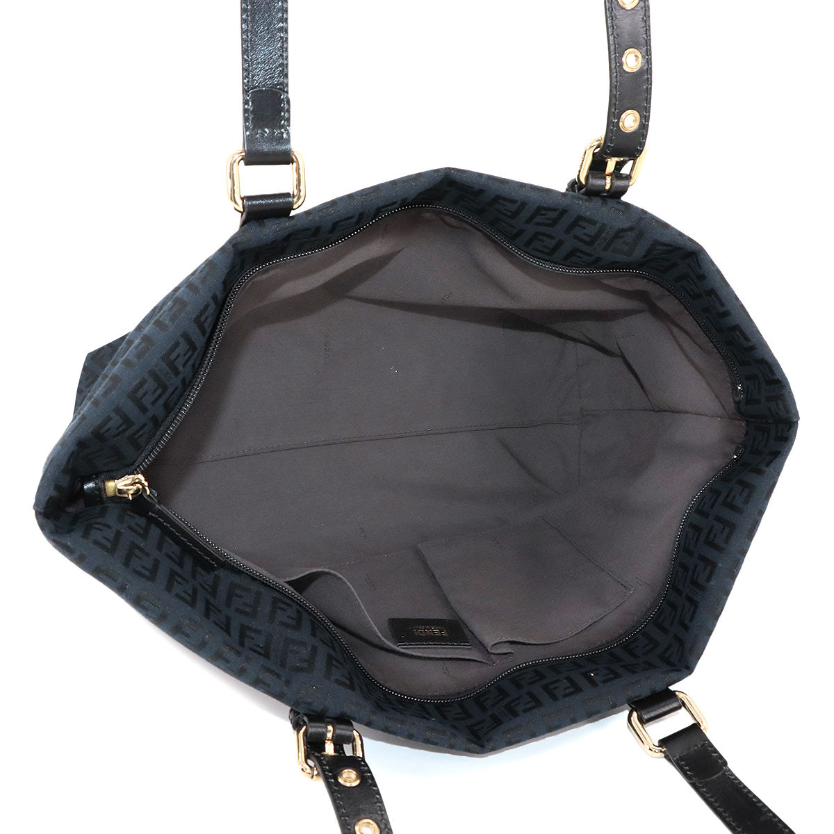 Zucchino Tote Bag Canvas Leather Black 8BH215 Purse