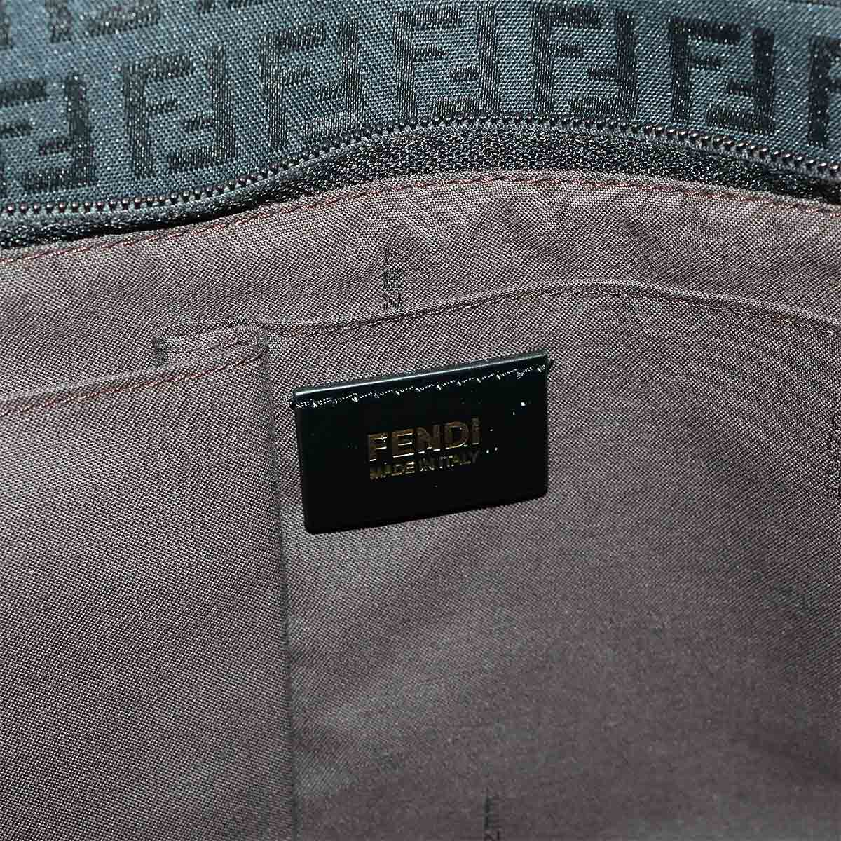 Zucchino Tote Bag Canvas Leather Black 8BH215 Purse