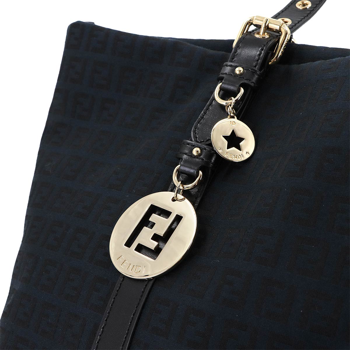 Zucchino Tote Bag Canvas Leather Black 8BH215 Purse