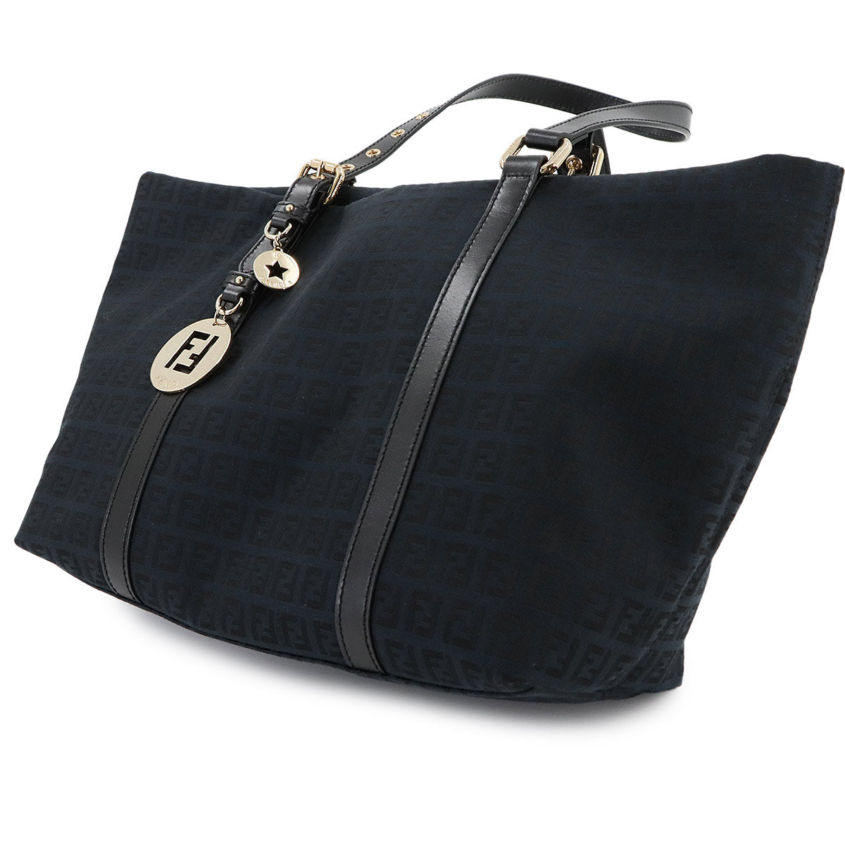 Zucchino Tote Bag Canvas Leather Black 8BH215 Purse