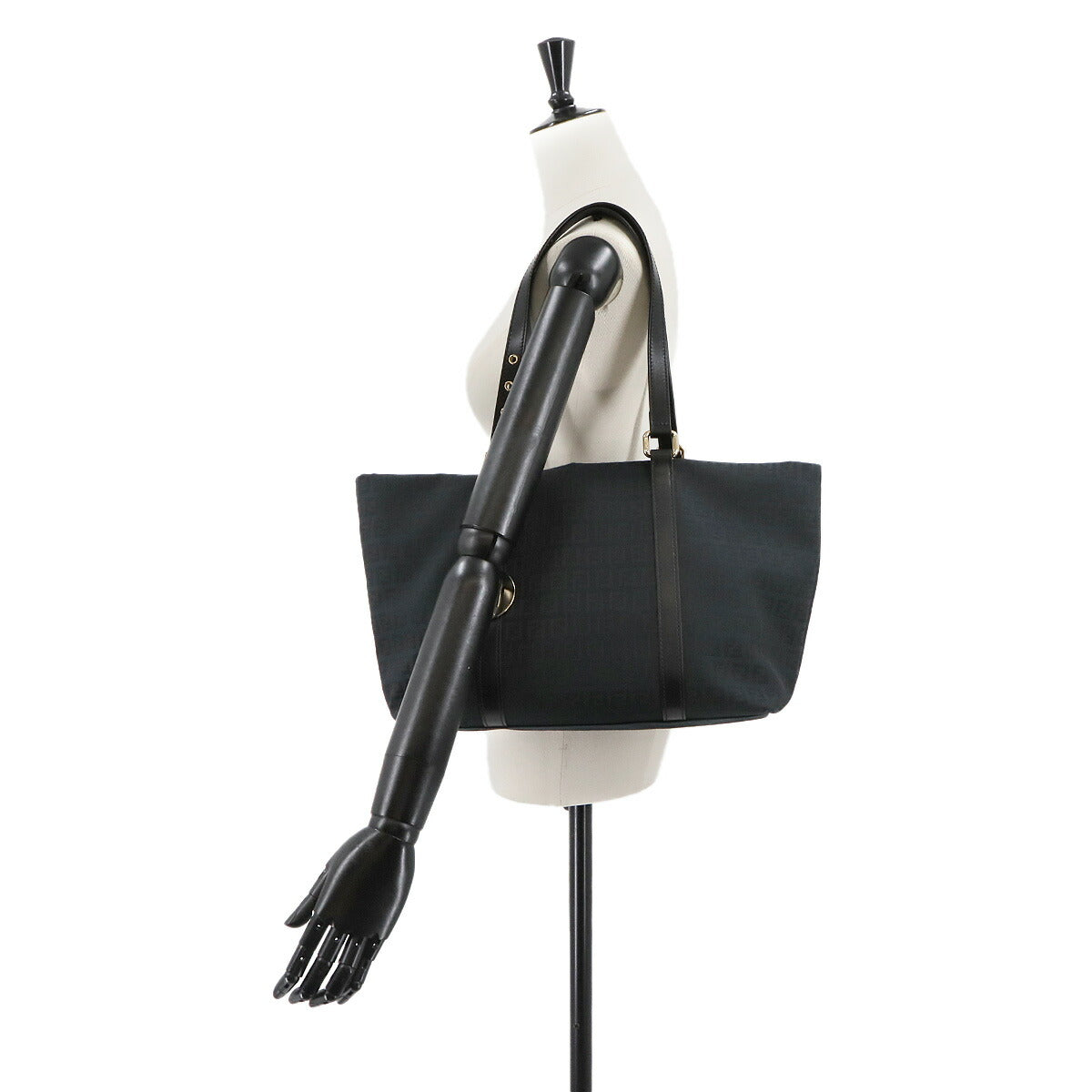 Zucchino Tote Bag Canvas Leather Black 8BH215 Purse