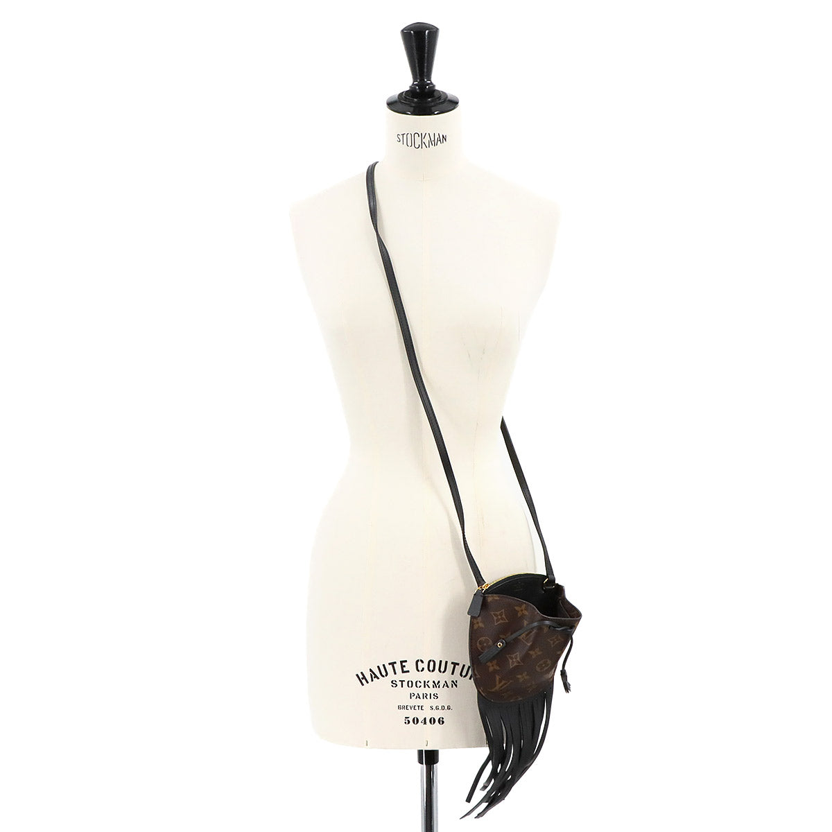 Monogram Fringed Mini Noe Shoulder Bag Brown M67802
