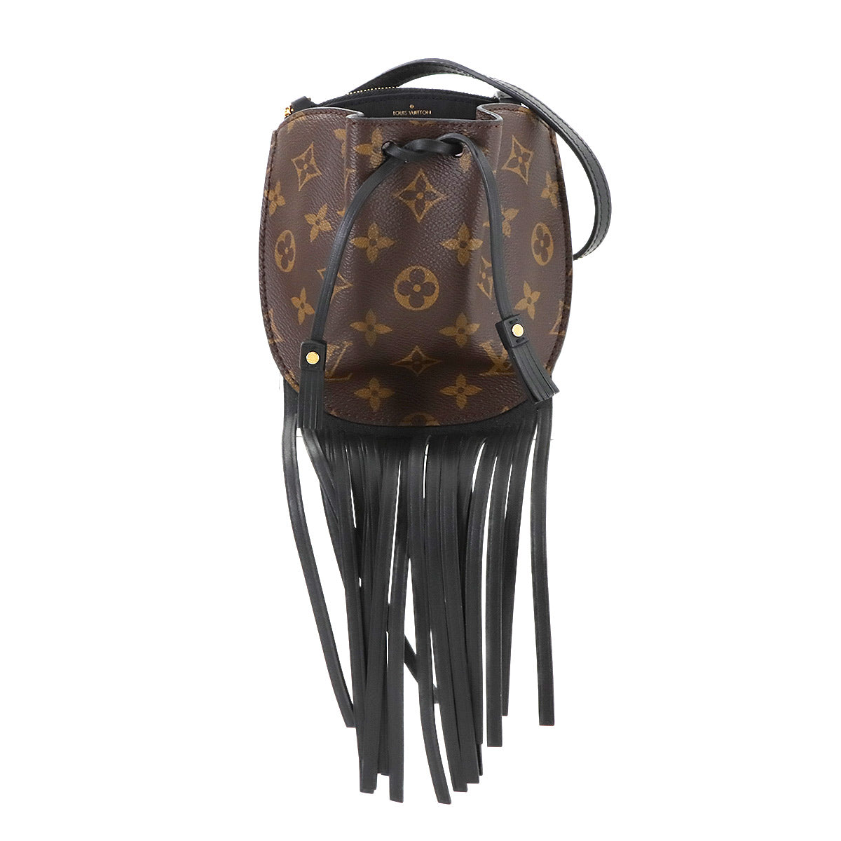 Monogram Fringed Mini Noe Shoulder Bag Brown M67802