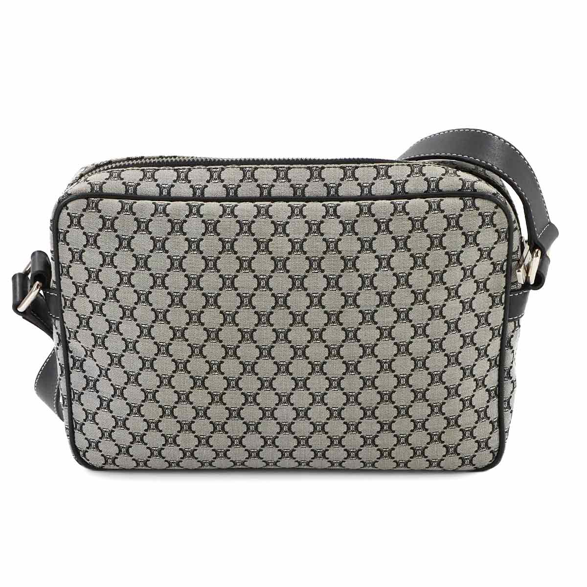 Macadam Shoulder Bag Canvas Leather Gray Black Purse