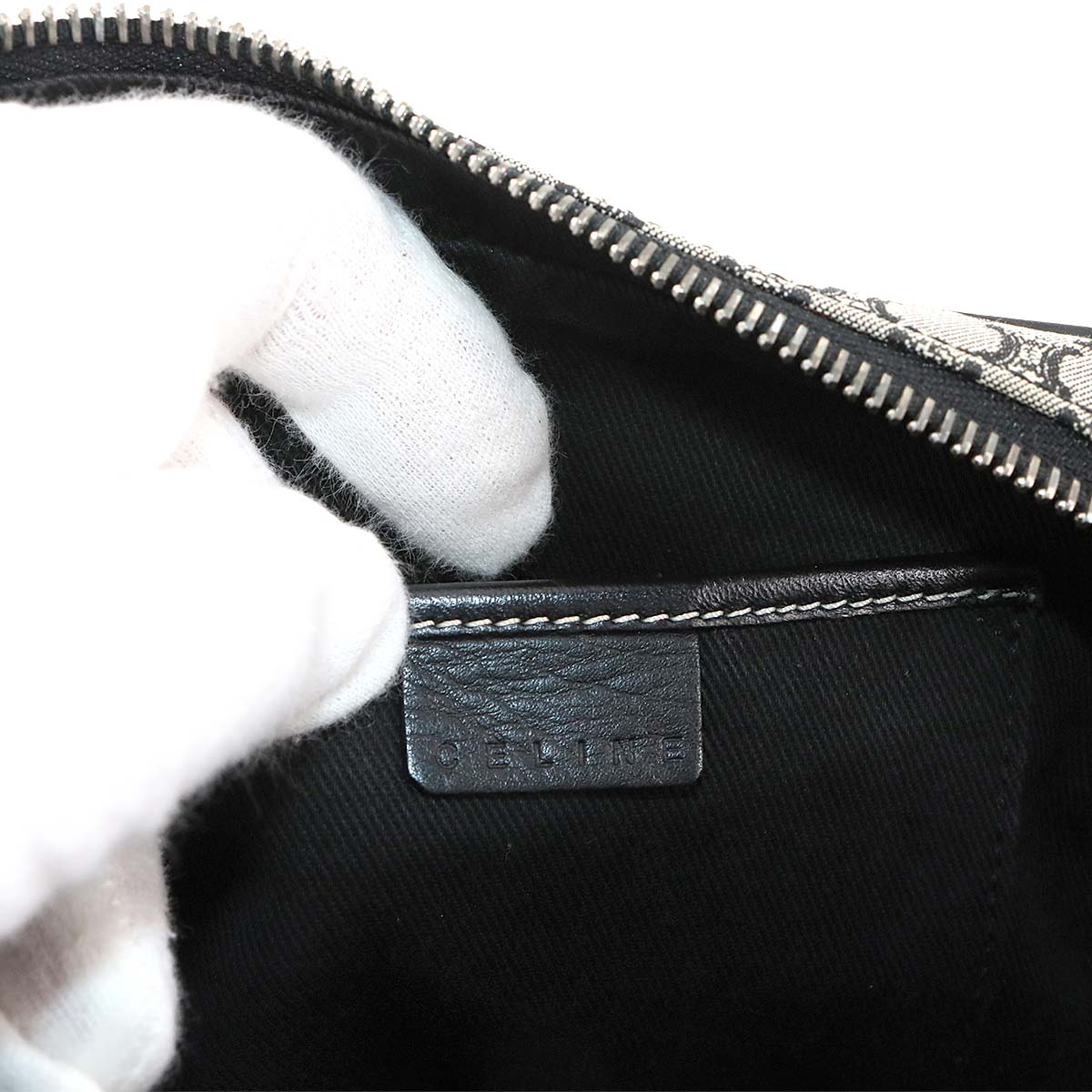 Macadam Shoulder Bag Canvas Leather Gray Black Purse