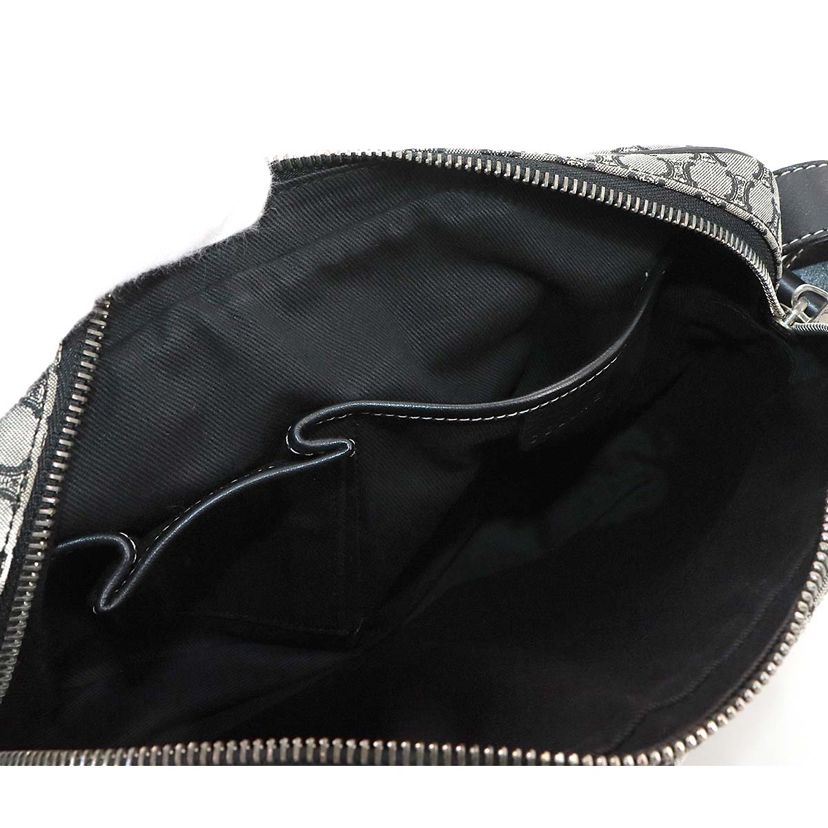 Macadam Shoulder Bag Canvas Leather Gray Black Purse