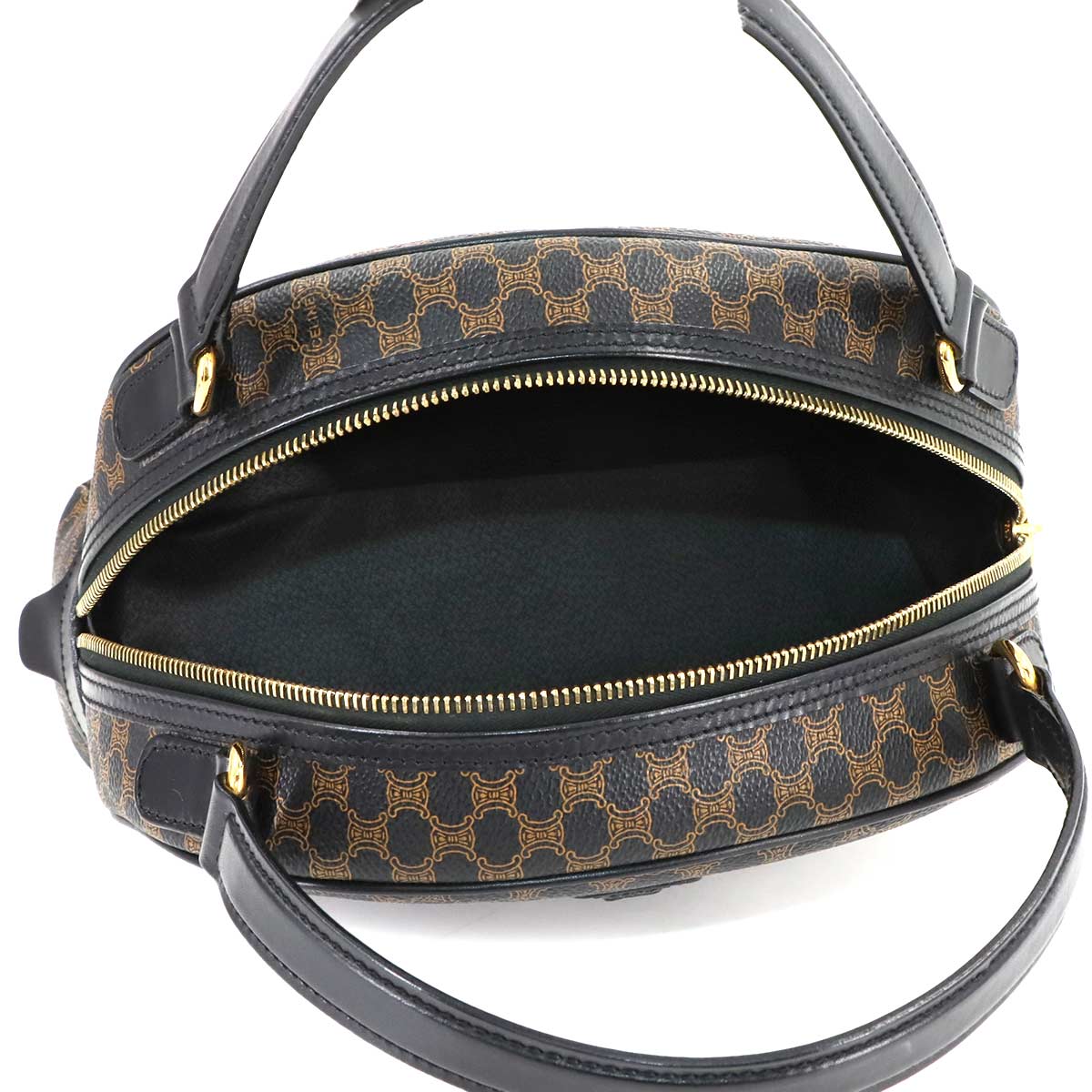 Macadam Hand Bag PVC Leather Black Brown Purse Vintage