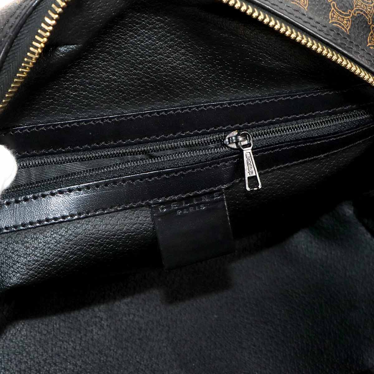 Macadam Hand Bag PVC Leather Black Brown Purse Vintage