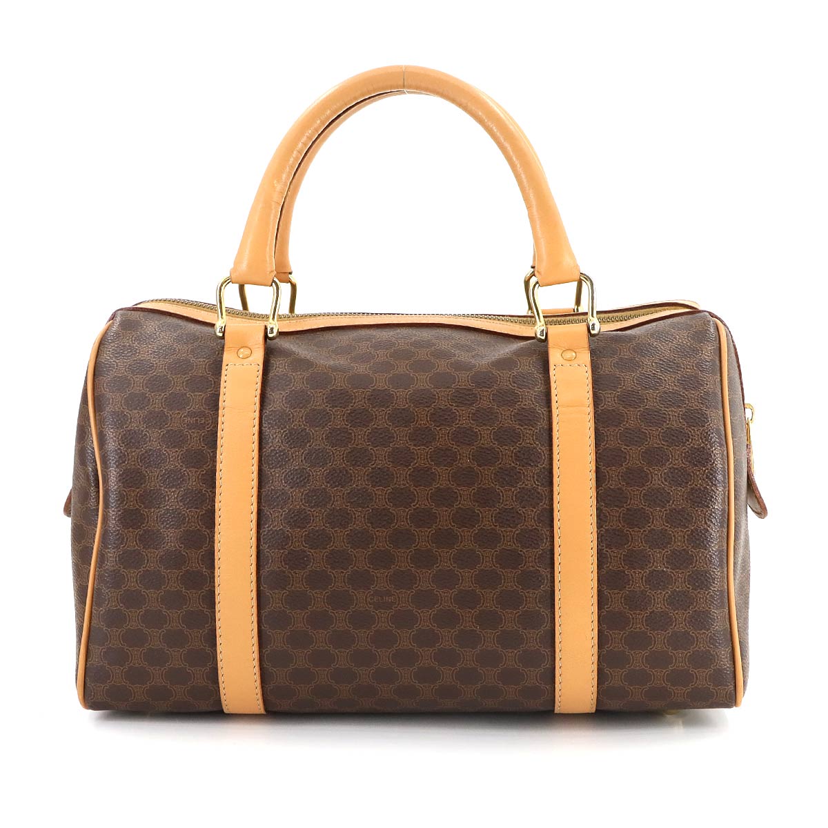 Macadam Boston Hand Bag PVC Leather Brown Purse