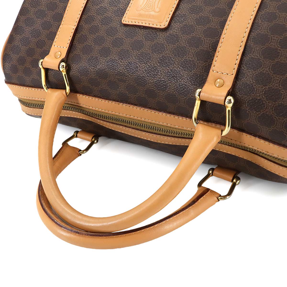 Macadam Boston Hand Bag PVC Leather Brown Purse