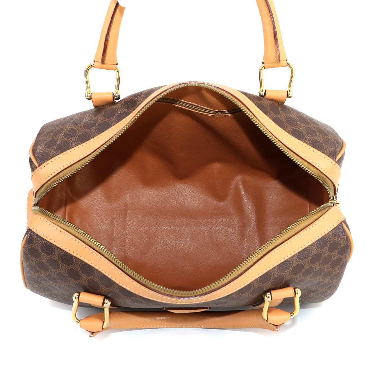 Macadam Boston Hand Bag PVC Leather Brown Purse