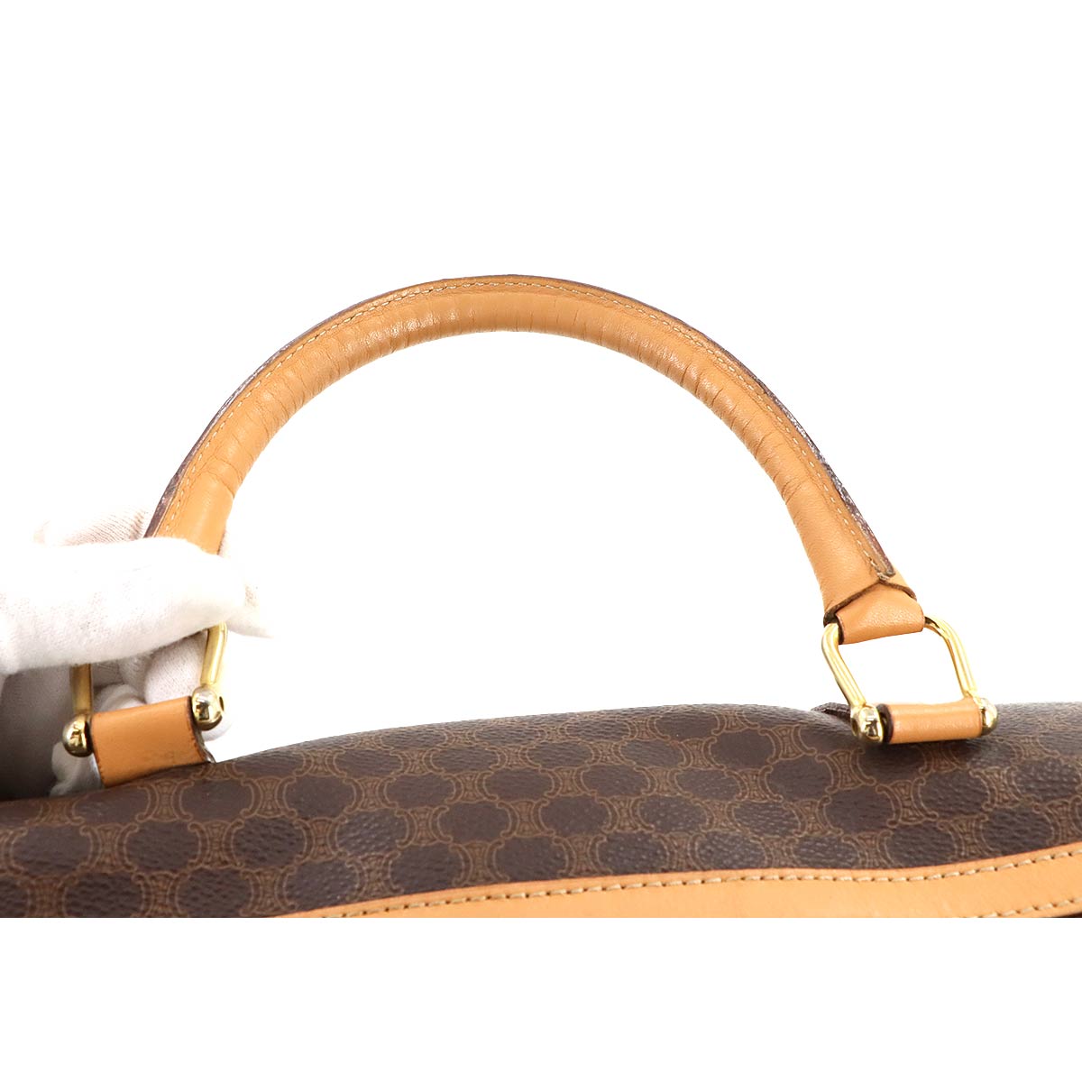 Macadam Boston Hand Bag PVC Leather Brown Purse