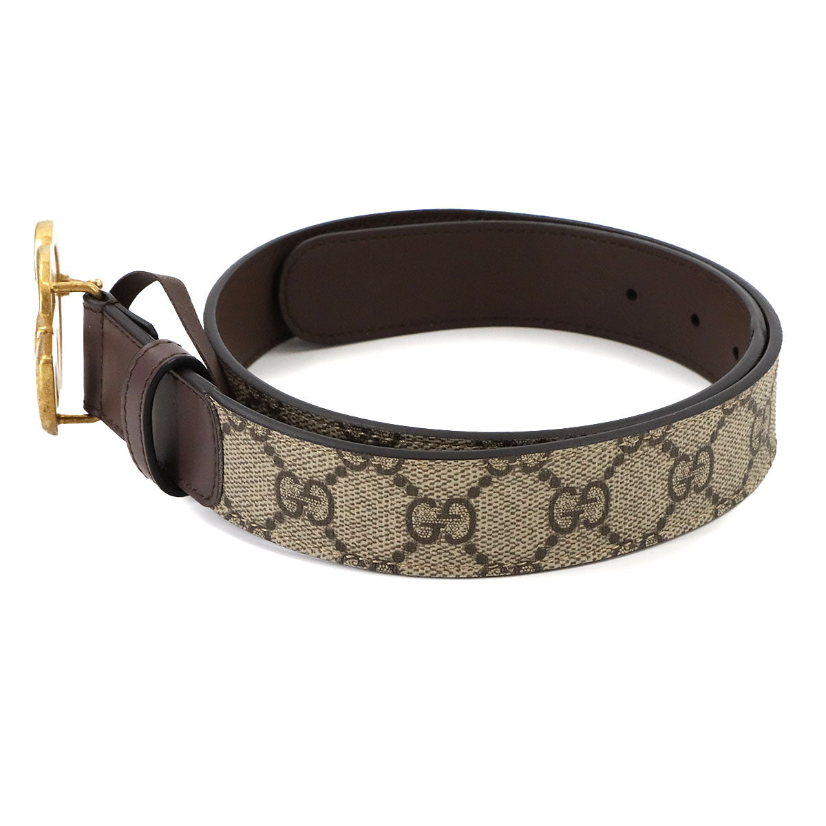 GG Marmont Thin Belt GG Canvas Leather Brown 75 625839 Logos