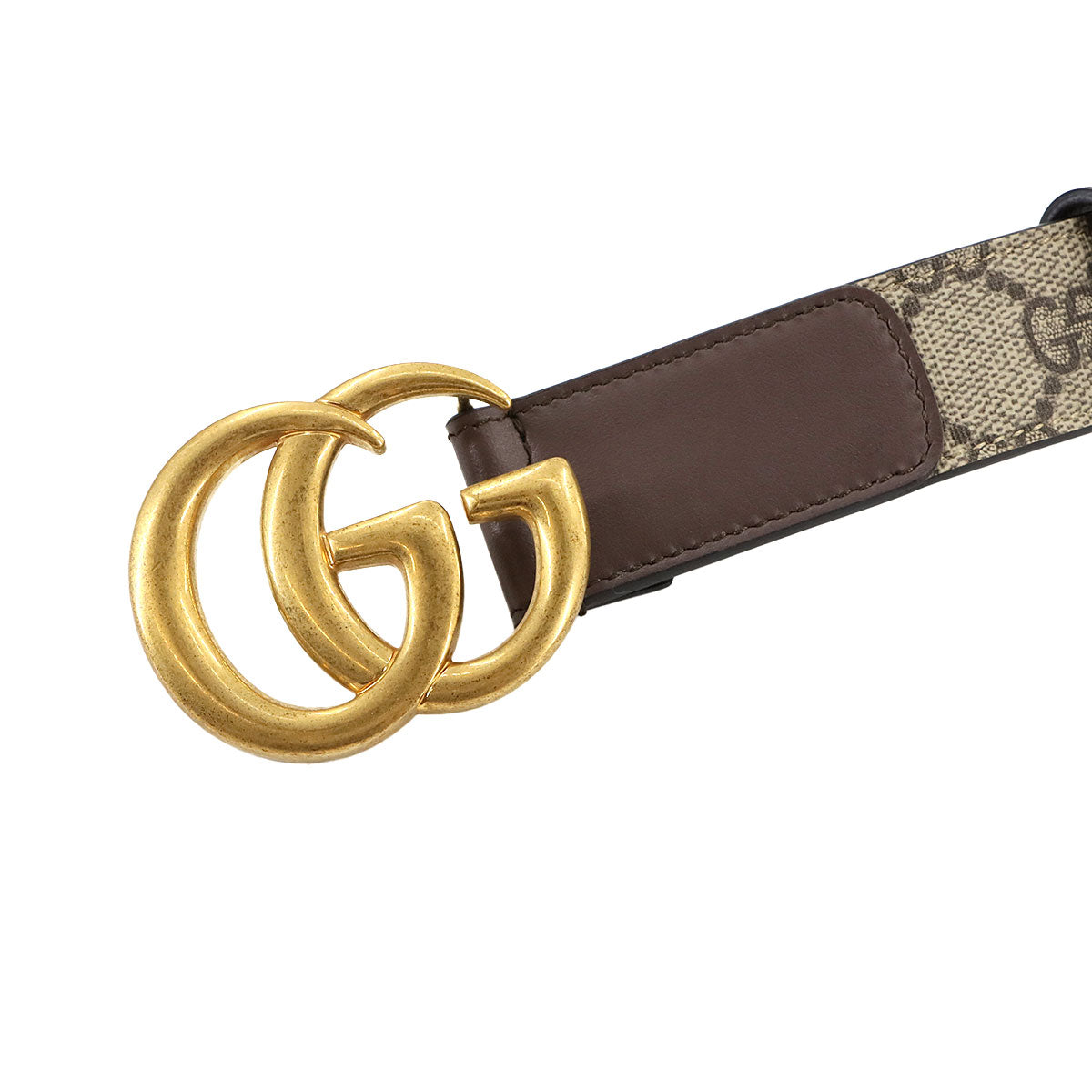 GG Marmont Thin Belt GG Canvas Leather Brown 75 625839 Logos