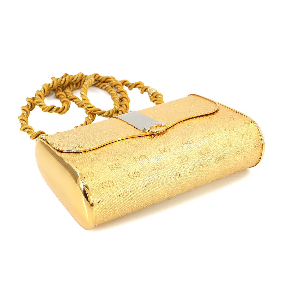 Micro GG Clutch Shoulder Bag Metal Gold Slver Purse