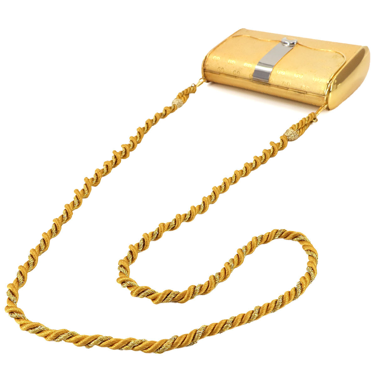 Micro GG Clutch Shoulder Bag Metal Gold Slver Purse