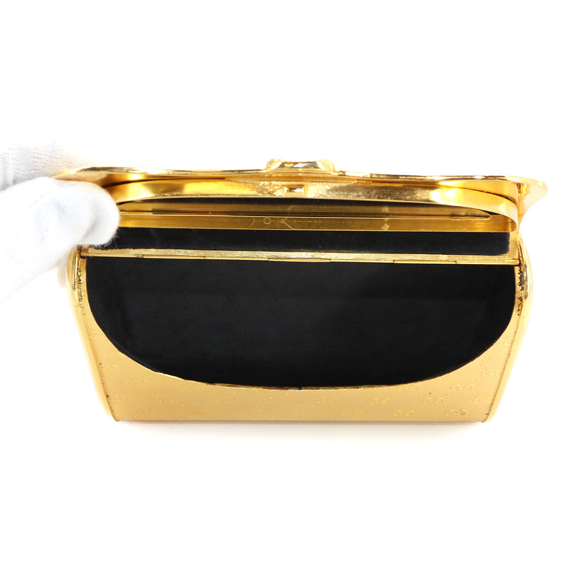 Micro GG Clutch Shoulder Bag Metal Gold Slver Purse