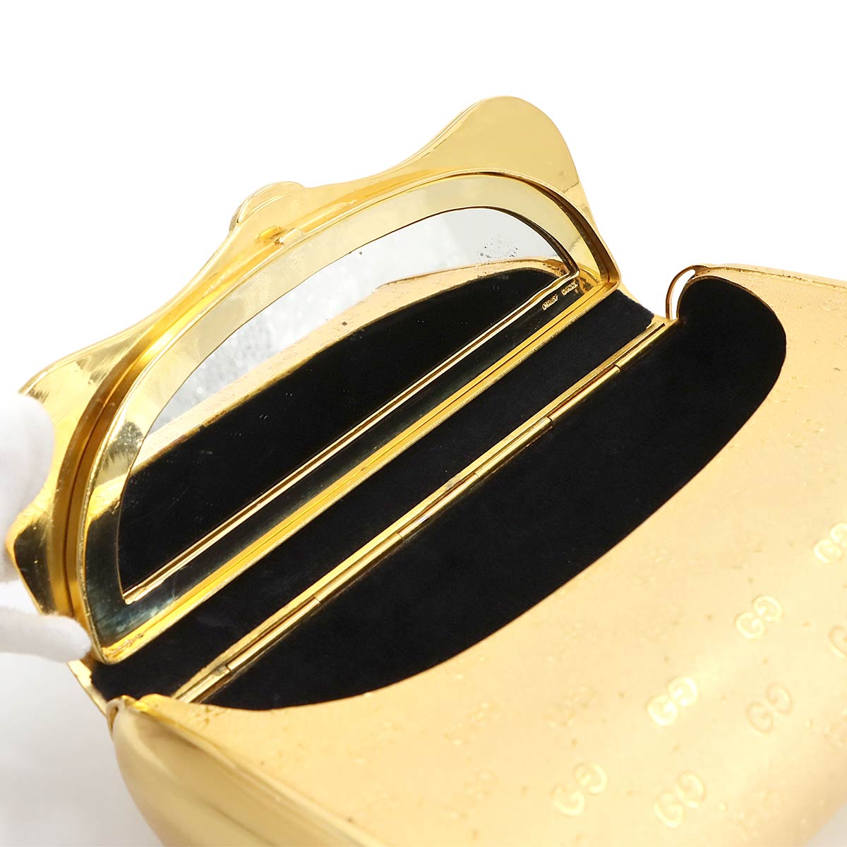 Micro GG Clutch Shoulder Bag Metal Gold Slver Purse