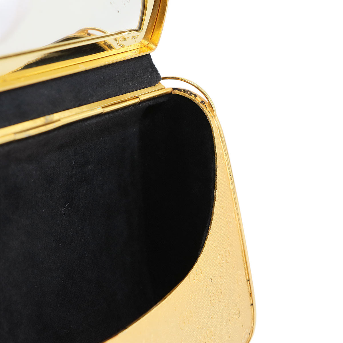 Micro GG Clutch Shoulder Bag Metal Gold Slver Purse