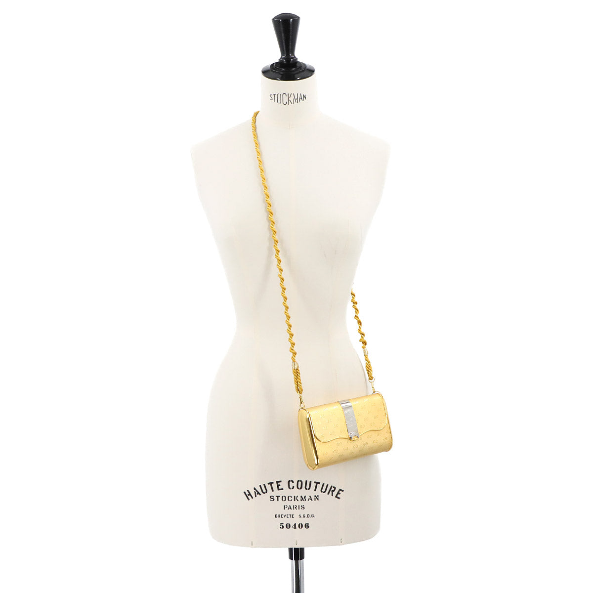 Micro GG Clutch Shoulder Bag Metal Gold Slver Purse