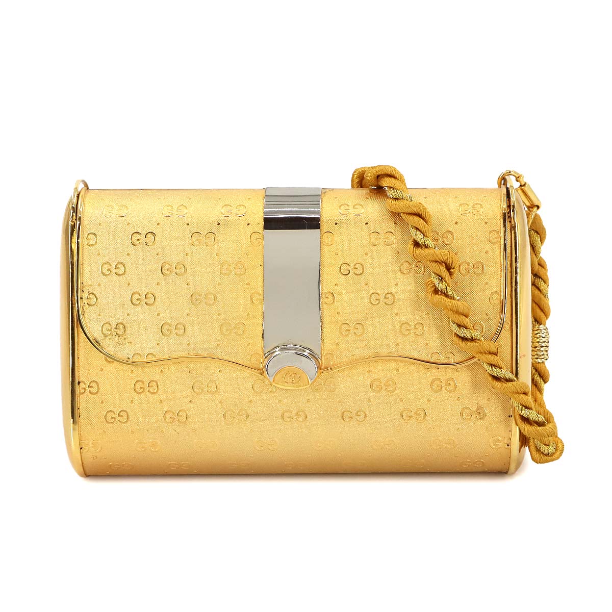 Micro GG Clutch Shoulder Bag Metal Gold Slver Purse