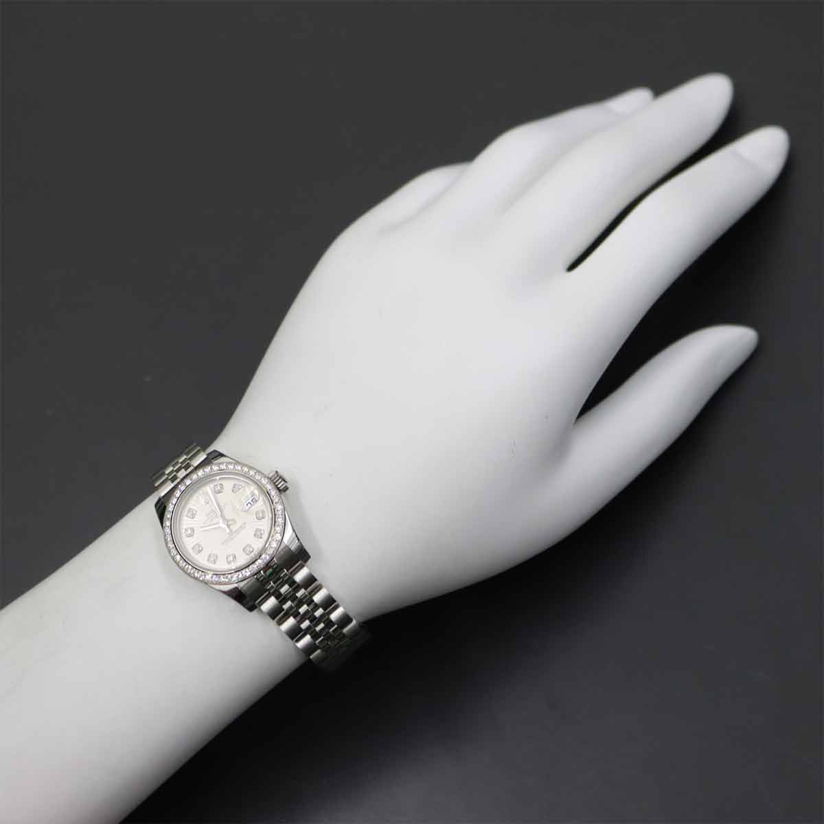 Datejust 179384 Date Diamond 750 WG Ladies Silver gold