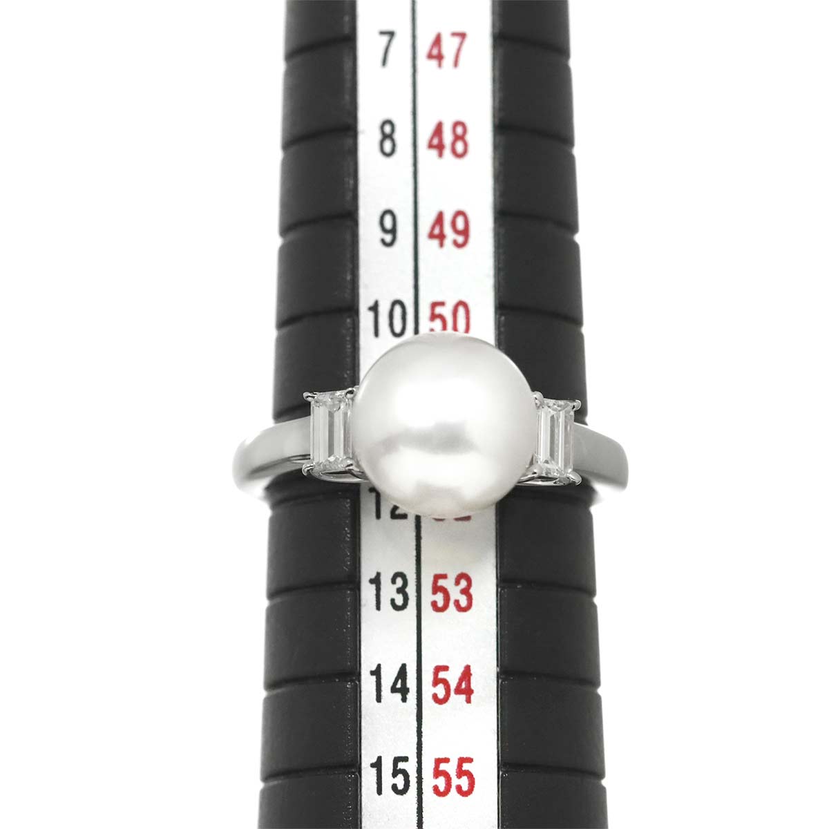 Akoya Pearl 9.1mm Diamond 0.29ct Ring 18K WG 750 5.5-5.75(US)