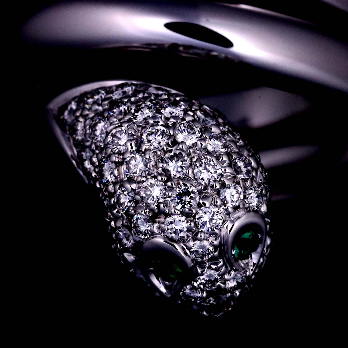 Diamond 0.56ct Emerald Ring 18K WG 750 Size7.25-7.5(US)
