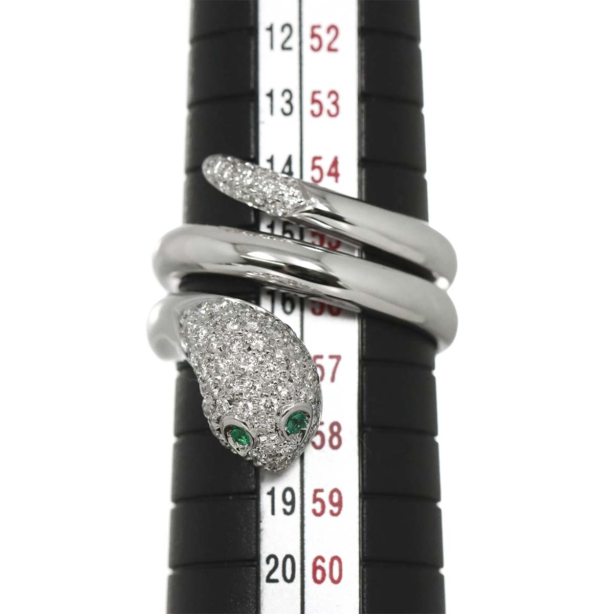 Diamond 0.56ct Emerald Ring 18K WG 750 Size7.25-7.5(US)