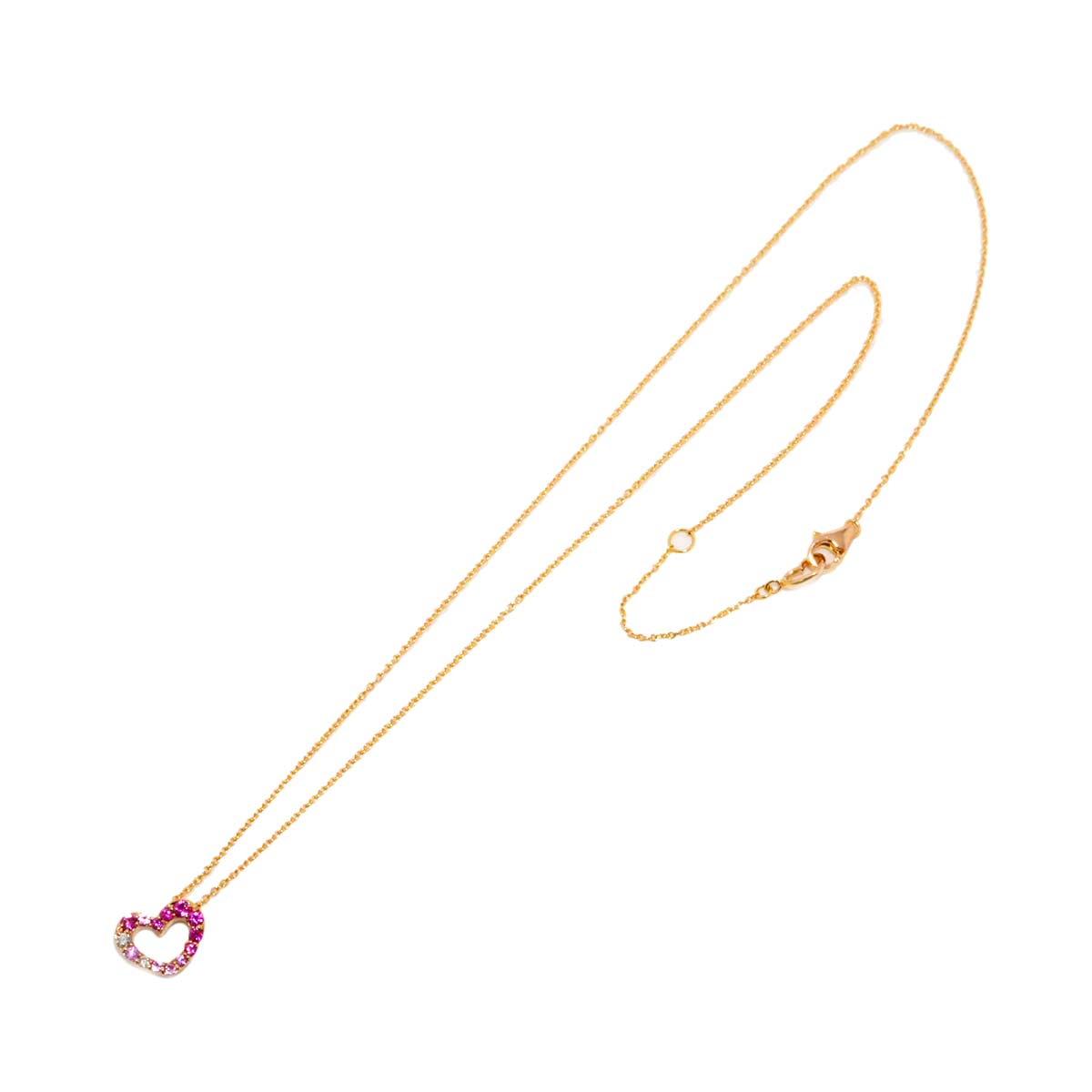 Sapphire 1.09ct Ruby 0.58ct Diamond 0.31ct Necklace 18KPG