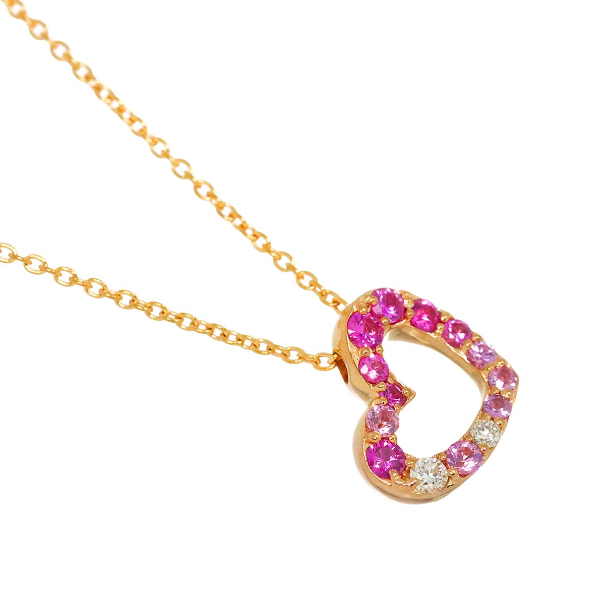 Sapphire 1.09ct Ruby 0.58ct Diamond 0.31ct Necklace 18KPG