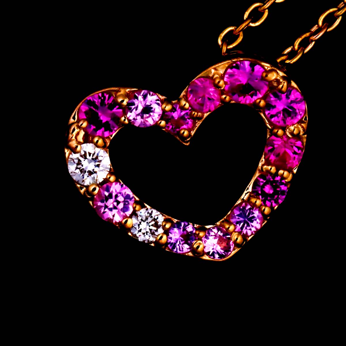 Sapphire 1.09ct Ruby 0.58ct Diamond 0.31ct Necklace 18KPG