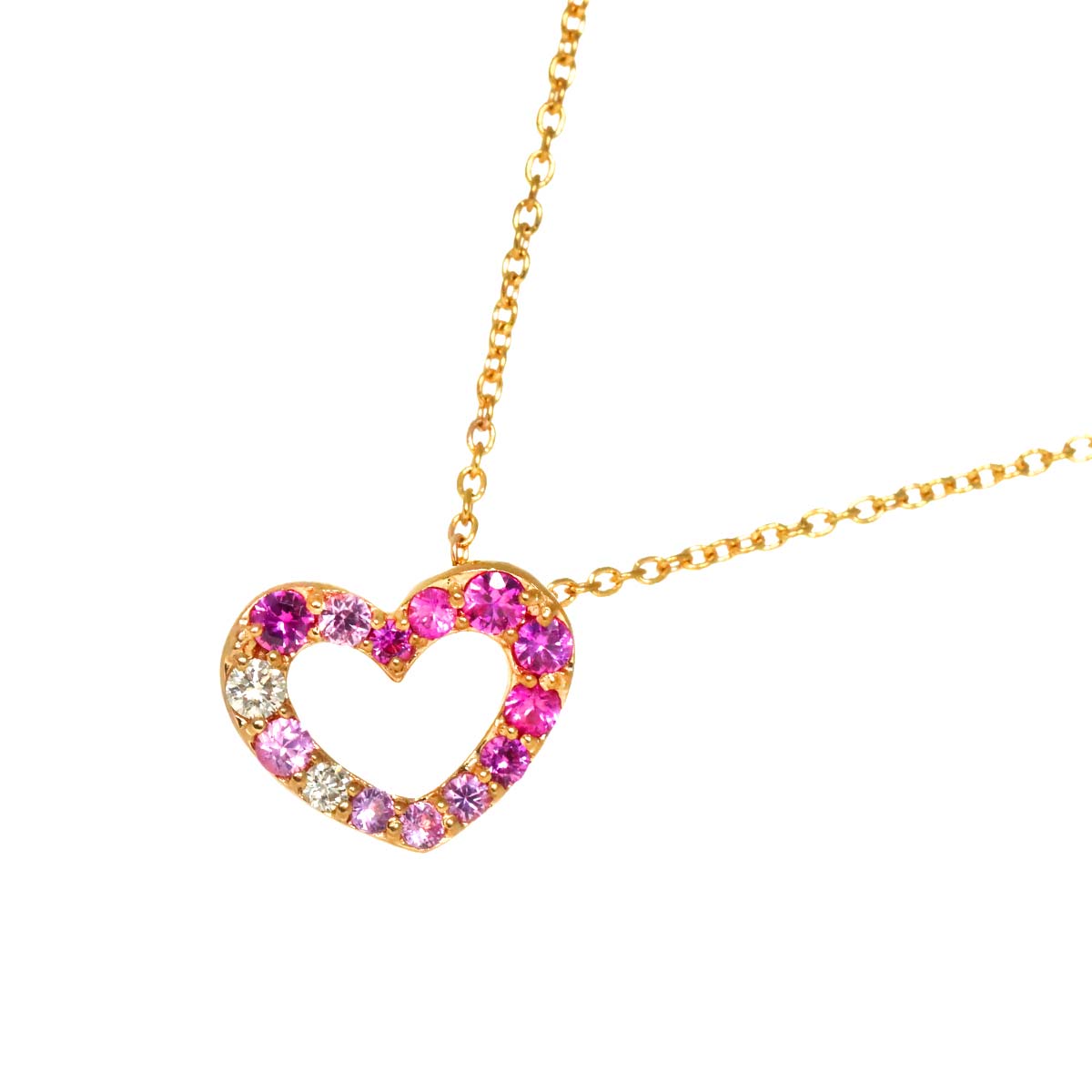 Sapphire 1.09ct Ruby 0.58ct Diamond 0.31ct Necklace 18KPG