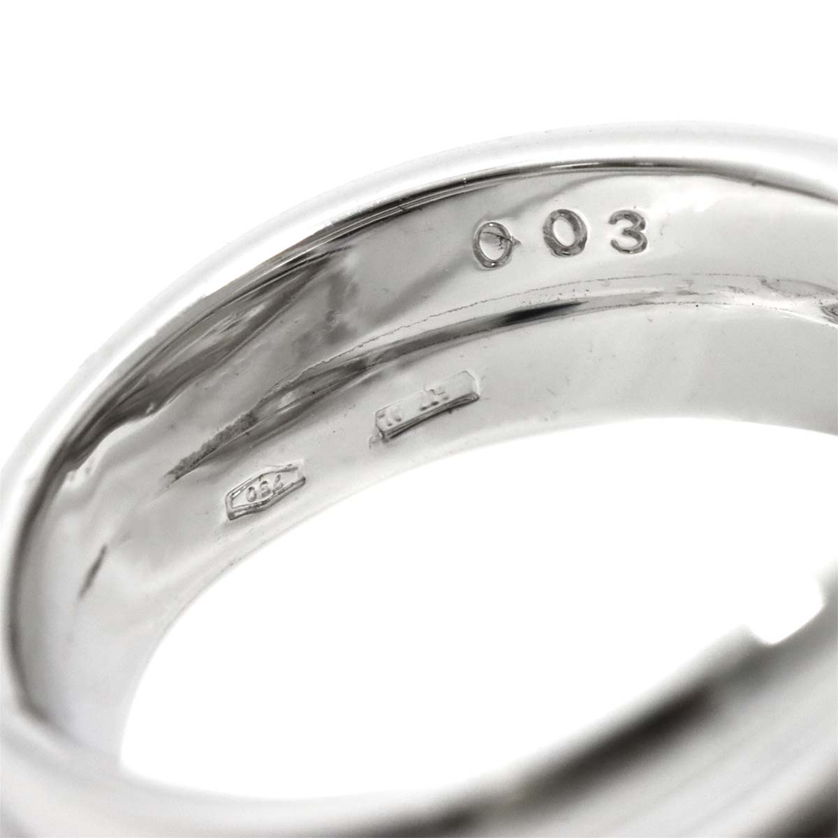 Diamond 0.03ct Ring 18K K18 WG White Gold size5.25-5.5(US)