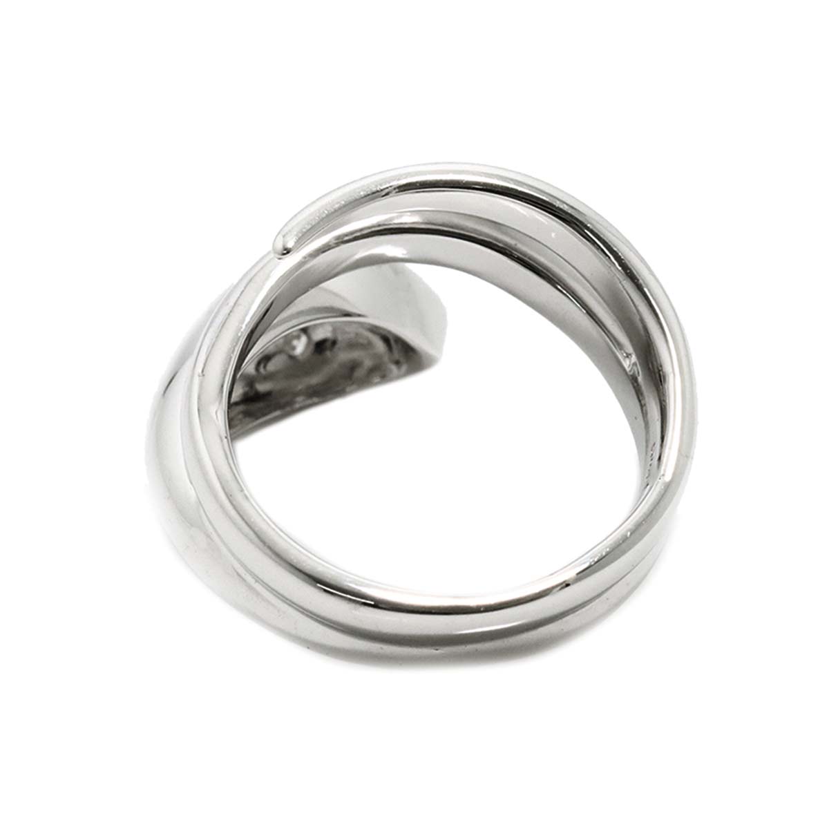 Diamond 0.03ct Ring 18K K18 WG White Gold size5.25-5.5(US)