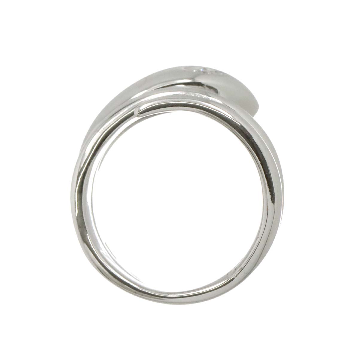 Diamond 0.03ct Ring 18K K18 WG White Gold size5.25-5.5(US)