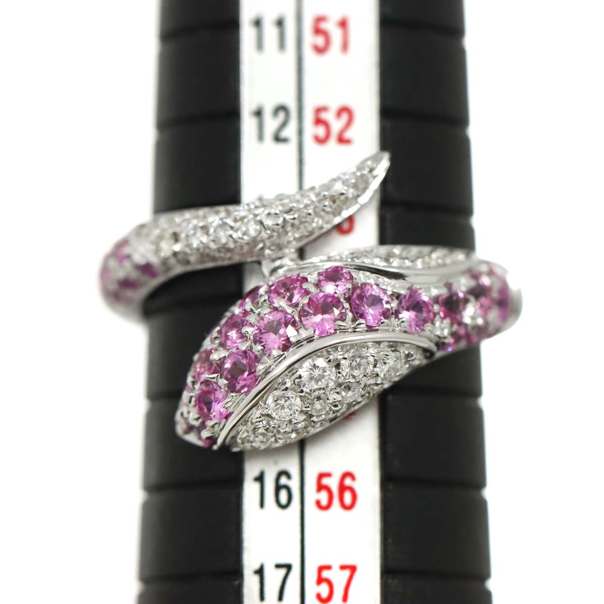 Sapphire Diamond 0.42ct Ring 18K WG 750 size6.5-6.75(US)