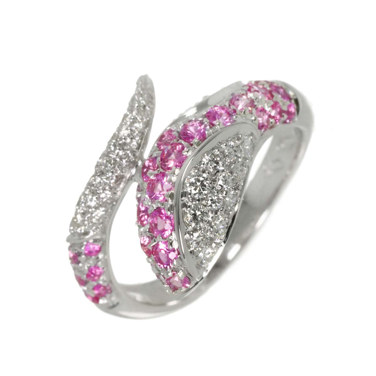 Sapphire Diamond 0.42ct Ring 18K WG 750 size6.5-6.75(US)