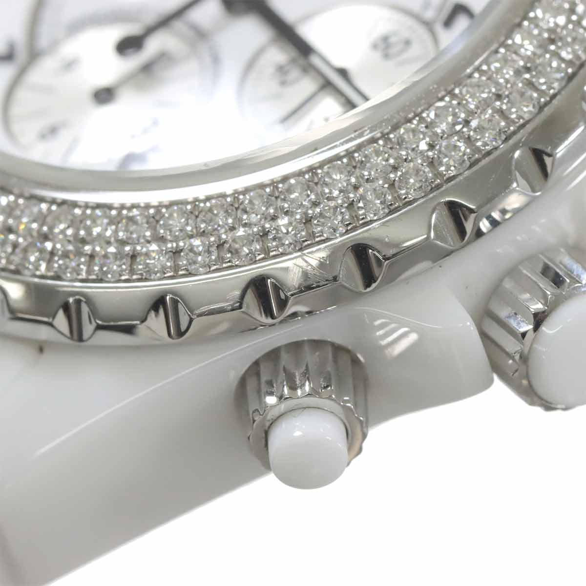 J12 41mm H1008 Date Bezel Diamond Automatic White Dial Mens