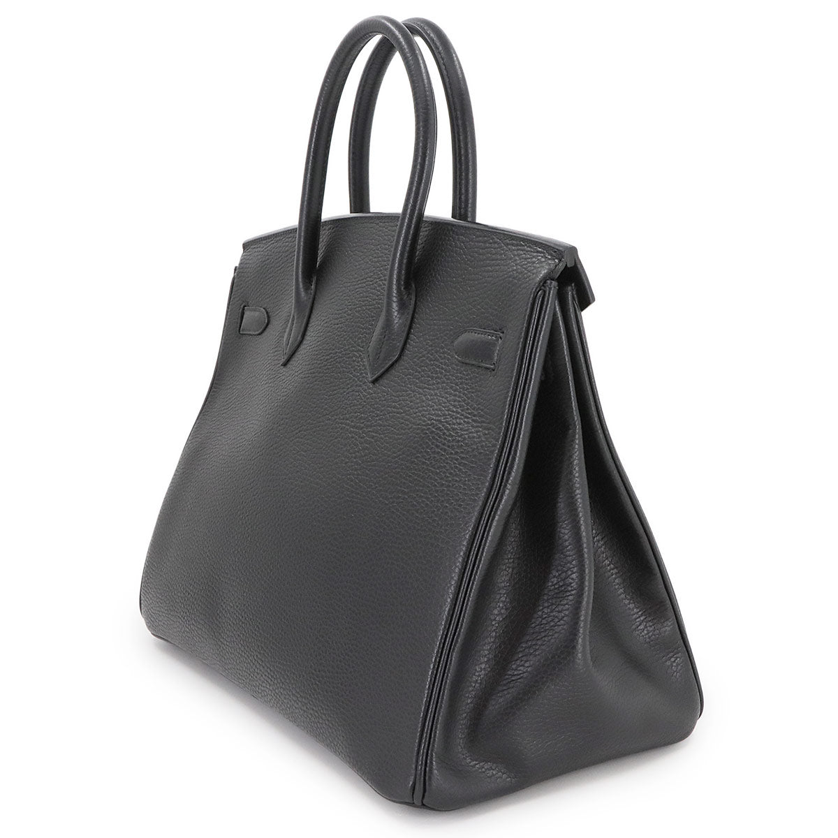 Birkin 35 Ardennes Leather Black Hand Bag Purse